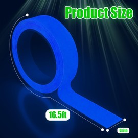 CAOXIAOXUYAO Neon Fluorescent Gaffer Tape，Blue UV Reflective Tape Fluorescent, Glow in The Dark Tape,Suitable for Party Decoration, Theater Stages, Dance Floor, UV Party(10, Blue)