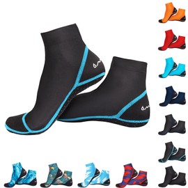 OMGear Swim Socks Sand Volleyball Socks Neoprene Water Socks Adult Kids Aqua Socks Swim Shoes Quick-dry Wetsuit Booties for Surfing Diving Rafting Adventure Outdoors Kayaking Beach(Aqua01,2XL)