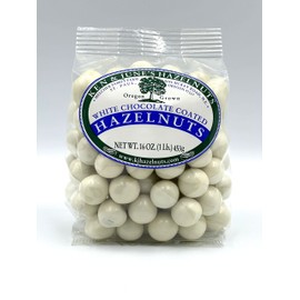 White Chocolate Coated Hazelnuts - 16 Oz Bag