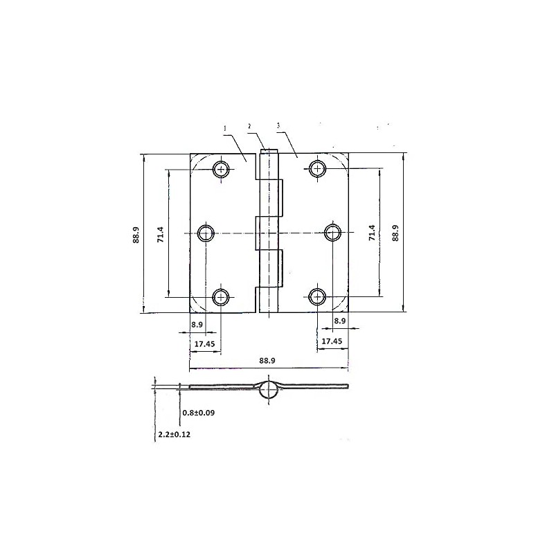 Richelieu 2821FBB Onward (2-Pack) 3 1/2-inch (89 mm) Full Mortise