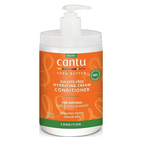 Cantu Natural Hair Conditioner Hydrating Cream 25 Ounce Pump (2 Pack)