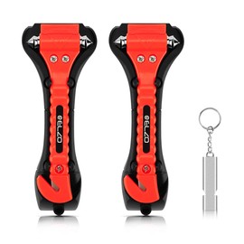 Elzo Emergency Hammer for Car, Car Safety Hammer, Emergency Hammer with Car Window Breaker and Safety Belt Cutter, Safety Hammer with Survival Whistle, Set of 2
