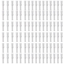 M8 x 35mm Wall Plugs, White Plastic Screw Plugs for Screws Bolts, 100 Pcs