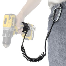 otuiaim Extendable Tool Strap for Cordless Drills with Carabiner Hook and Velcro Fastening, 160 cm Anti-Fall Safety Strap for Power Tools, 5 kg Load Capacity Safety Lead