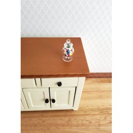 Handley Dollhouse Miniature Glass Candy Jar with Candy Bubble Gum Treats 1:12 Scale