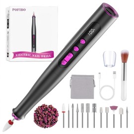 POFIBO Electric Nail Drill Cordless 35000RPM, Electric Nail File for Gel