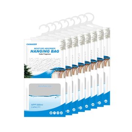 CANAGER Hanging Moisture Absorber,Cedar Fragrance Moistureproof Hanging Bag, Dehumidifier Bag (8 packs) Hanging Closet Dehumidifier Bags, Moisture Absorb 12.5 oz.