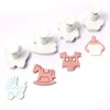 Yolli Fondant Cutter Plunger Set 4pcs Baby Shower Pram Rocking
