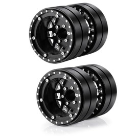 RCLIONS 1.9" Dually Beadlock Wheels 2PCS RC Aluminum Rims for 1/10th AXIAL SCX10 SCX10 II TRX4 TRX6 Flatbed Hauler RC Crawler Car Upgrade Parts