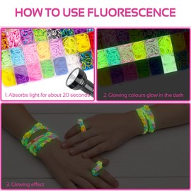 LUZOON 2800+ Loom Bands Set, 36 Colours Bracelets Make Your Own Rubber Bands Children Craft Jewellery Making Set Jewellery Craft Sets for Children Girls Boys (with Fluorescent Colours)