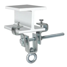 I-beam hanger, steel carrier clamp, robust steel carrier clamp, steel i-beam hanger, steel I beam heavy bag hanger, adjustable heavy duty I-beam clamp, heavy bag mount, boxing punching bag hanger