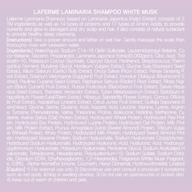 laferme Laminaria Thickening Shampoo with Organic ingredient, Moisturize Scalp for dandruff, Strengthening & Hydrating hair, Sulfate & Paraben free, For Women & Men (33.81 FL. OZ., White Musk)