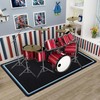 Drum Rug, 4 x 5 Ft Drum Mat with Non-Slip