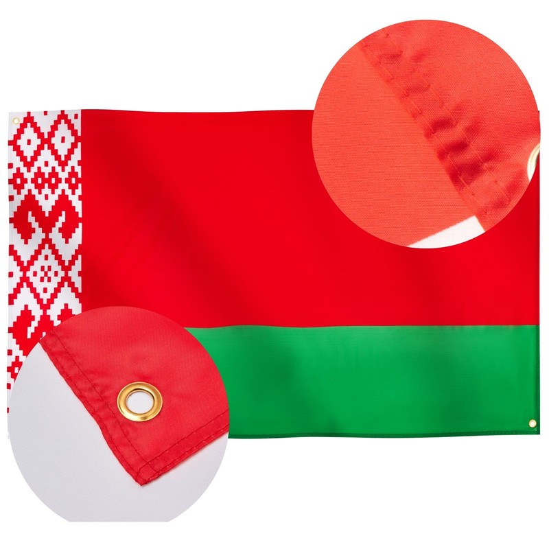 Runesol Belarus Flag, 91x152cm, 3ft x 5ft, 4 Grommets, Eyelet