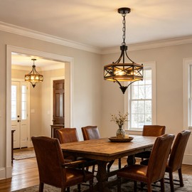 Farmhouse Pendant Light, 3-Light Foyer & Dining Room Hanging Light Fixture