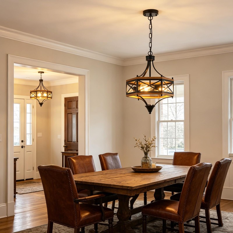 Farmhouse Pendant Light, 3-Light Foyer & Dining Room Hanging Light