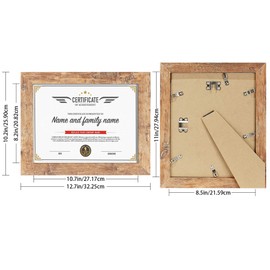 iRahmen 8.5 x 11 Picture Frame Set of 2, Certificate Document Frames with High Definition Glass Photo Frame for Desktop Display and Wall Mounting