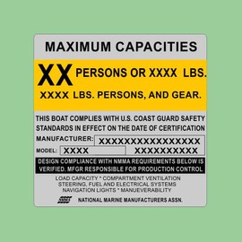 Custom NMMA Capacity Compatible Replacement Decals Vinyl Stickers Boat Outboard Motor Set of 2 (Silver)