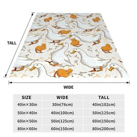 Cute Ducks Blanket Duck Print Gift for Kids Ducks Lover Soft Flannel Plush Throws Lightweight Fluffy Decorative Quilt for Couch Sofa Couch Living Room Bed Camping Travel Decoration Decor 80"x 60"