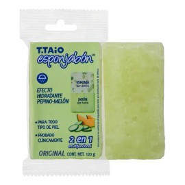 Esponjabón T.Taio pepino y melón hidratante esponja más jabón 2 en 1 120g