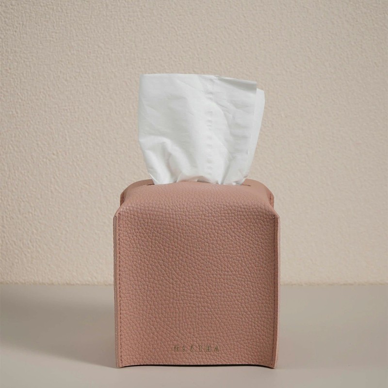 OLETHA Cube Box Facial Tissue Holder, Pink