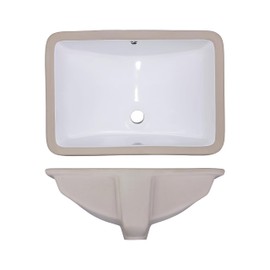 Wells Sinkware Rectangular 20 x 15 Ceramic Undermount Bathroom Sink Vanity White