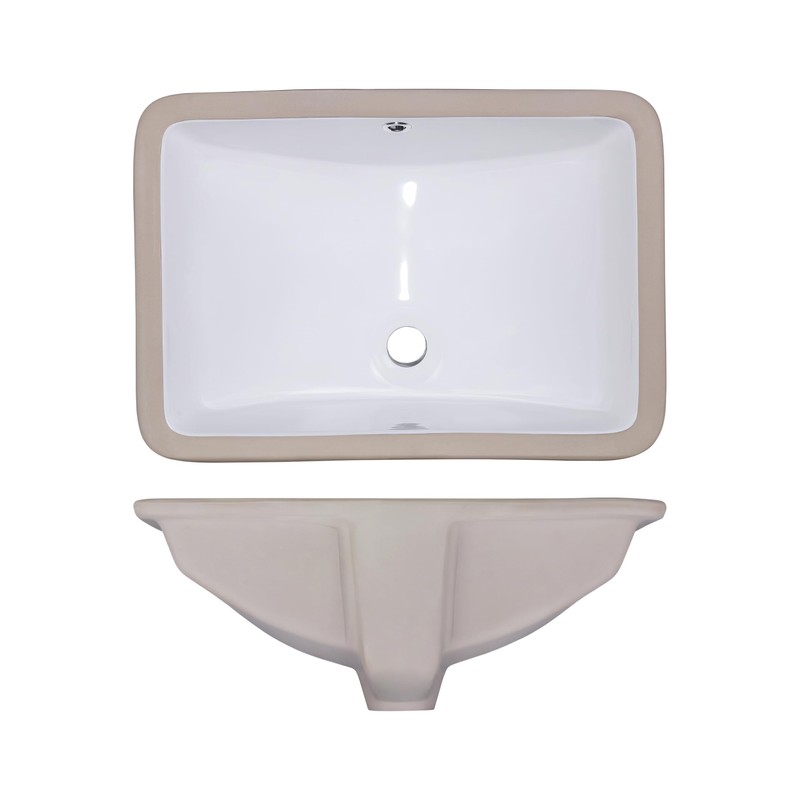 Wells Sinkware Rectangular 20 x 15 Ceramic Undermount Bathroom Sink