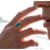 KOICCVQQ Retro Native Natural Turquoise Gold Ring Boho African Faux