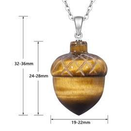 mookaitedecor 2pcs Tigers Eye Necklace Rose Quartz Necklace Crystal Hazelnut Pendant Necklace for Women Men, Natural Semi Precious Stone Necklace Reiki Healing Crystal Necklace Unique Jewellery Gift
