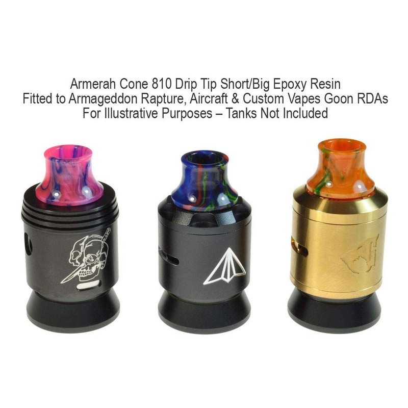 Armerah Cone 810 Drip Tip eCig Mouthpiece Short/Big Epoxy Resin