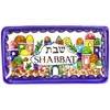 Armenian Ceramic Shabbat Candlesticks with Tray, Old City Scene