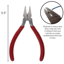The Beadsmith Fold-Over Crimp Pliers for Leather, Suede, and Crimping, Jewelry Making Supplies