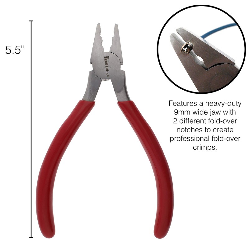 The Beadsmith Fold-Over Crimp Pliers for Leather, Suede, and Crimping,
