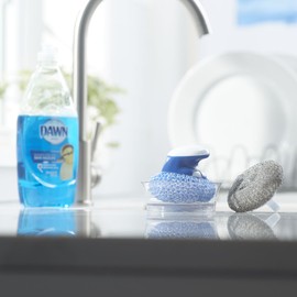 Dawn Handi Scrub and Storage Dish, 3.4 x 4.2 x3.7 Inch, White/Blue