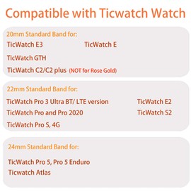 Compatible with TicWatch Atlas bands, 20mm, 22mm, 24mm Stainless Steel Band Metal Strap with Folding Clasp Replacement Straps Compatible with Ticwatch Atlas, Pro 5 Enduro, Pro 5, Pro 3 Ultra BT/ LTE
