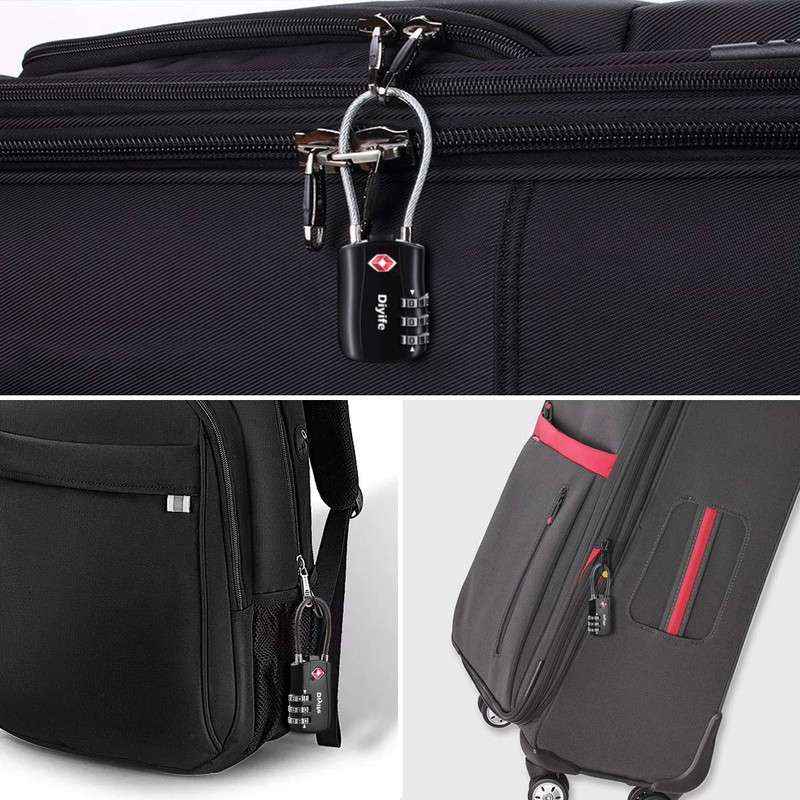 Diyife TSA Luggage Locks, [Newest Version][3 Packs] 3-Digit Security Padlock,