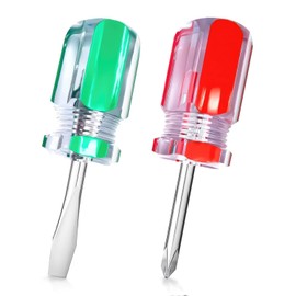 2Pcs Flat & Cross Head Screwdrivers – Mini Screwdriver Set – Pocket Slotted & Cross Repair Tool – Compact Magnetic Tip Hand Tools for Tight Spaces, DIY, Home, Car, Electronics, Great as Valentine Gift