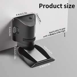 Windproof Door Stopper Magnetic Door Catch, Adjustable Height Magnetic Floor Door Stopper, for Door Gaps of 5-30 mm with Screws and Adhesive (Black)