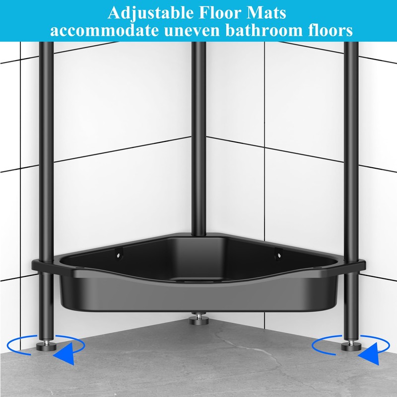 HuggieGems 4 Tier Floor Standing Corner Shower Caddy Organizer Shelf