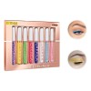 Set De Delineadores De Ojos Líquido De 8pcs Lentejuela Mate