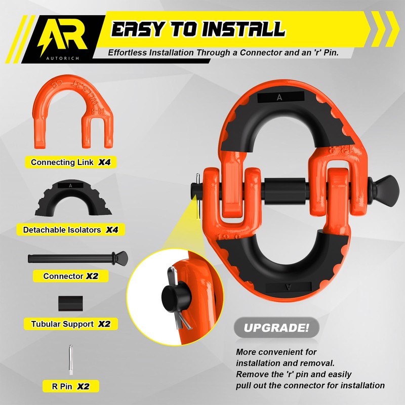 AUTORICH Safety Chain Connector Link, 1/2IN Tow Hitch Hammerlock Coupling