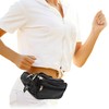 Leather Waist Bag Bum Bag Travel Pouch Pack 5 zips