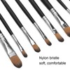 9Pcs Painting Brush Good Pigment Adsorption Round Flat Head Art