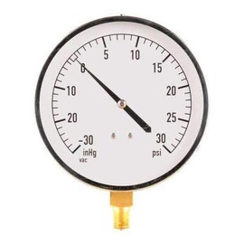 30 in Hg Vac to 30 Psi Range, -1.00% Gauge Accuracy,Compound Gauge, 1/4 in Npt,2041002291