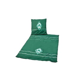 SV Werder Bremen GOTS Bed Linen Plus Size Green (Diamond, 155 x 220 cm (Blanket) + 80 x 80 cm (Pillow))