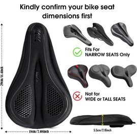 LIBRNTY Bicycle Saddle Cover, with Rain Cover, Upgrade and Thick Saddle Cover, Gel Cover, Padded Bicycle Seat Cover for Men and Women, for Road Bike Saddles, Mountain Bike, Saddle Protector