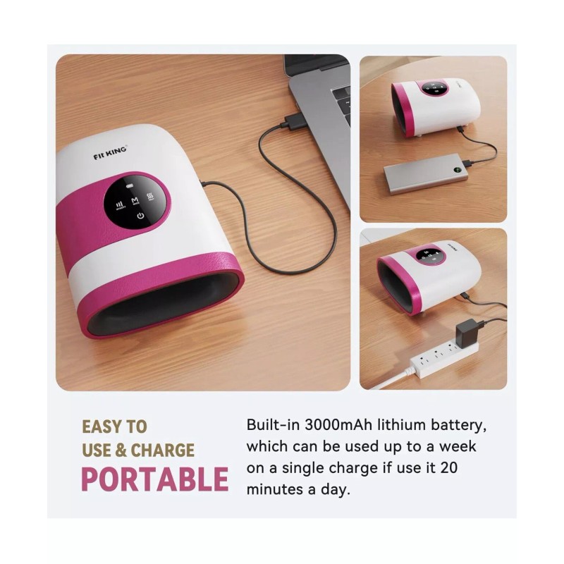 FIT KING Hand Massager with Heat for Hand Massage and