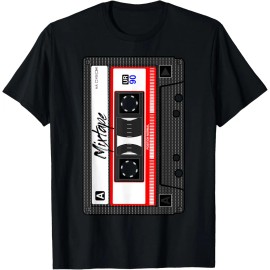 Vintage Solid Cassette Tape Music Mix Audio 90s Party 80s Outfit Cotton/Polyester Unisex-Child T-ShirtColor: Multicolor, Size: 4 XL