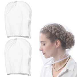 2-Pack Makeup Protector Hood, Protects Hair Face Glasses, White