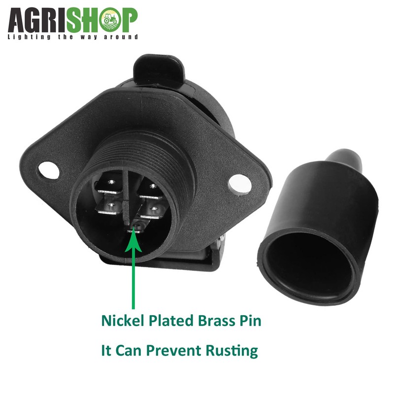 AGRISHOP 2 x Trailer Plug 3-Pin and 1x Trailer Socket